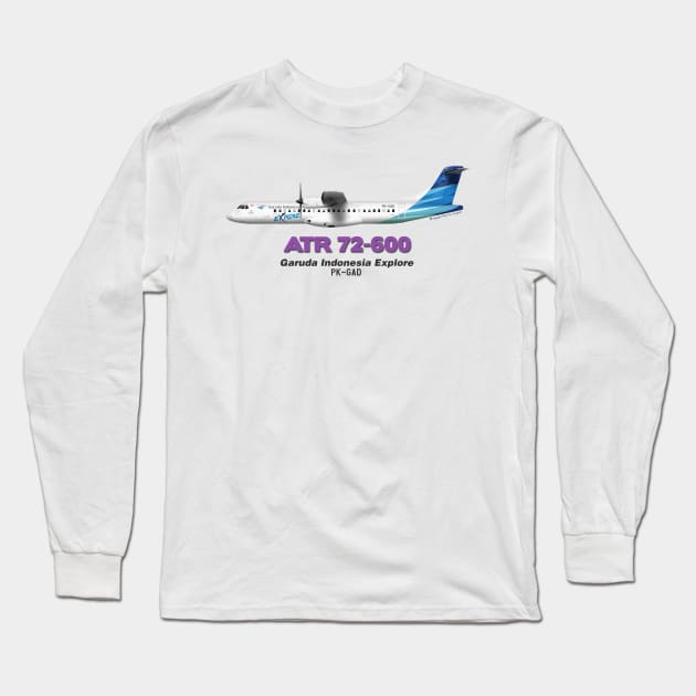 Avions de Transport Régional 72-600 - Garuda Indonesia Explore Long Sleeve T-Shirt by TheArtofFlying